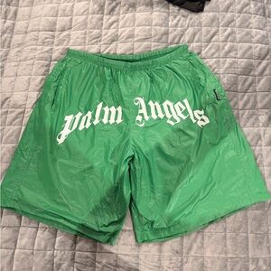 Palm Angels Vibrant Green Athletic Shorts